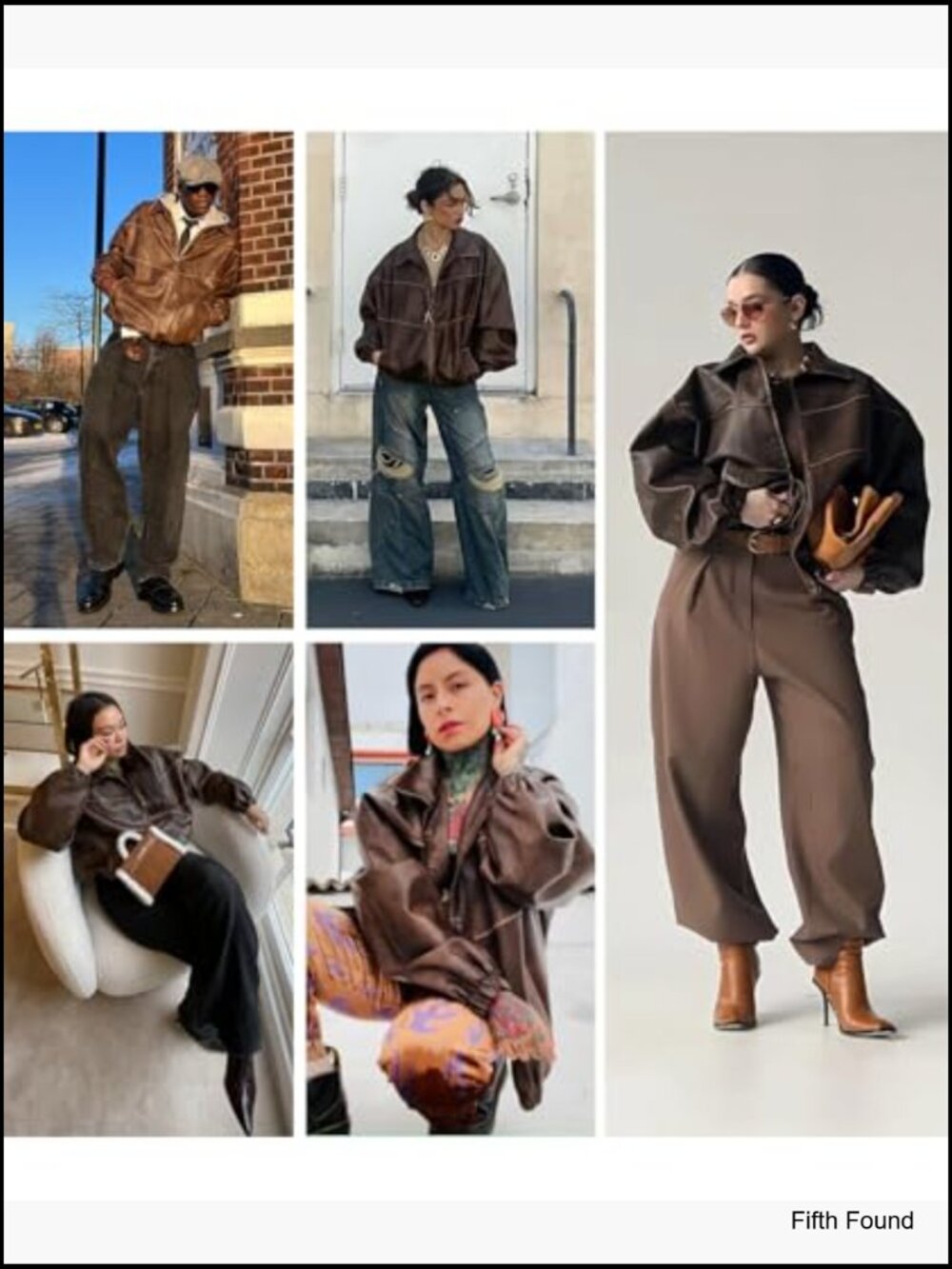 Oversized Y2K Faux Leather Vintage Motorcycle Jacket Plus Size - Picture 4 of 7